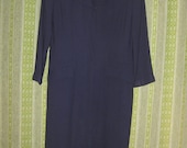 Vintage 90's 1990's Nineties 80's 1980's Work Career Women Navy Blue Dress by Liz Claiborne 30% OFF SALE