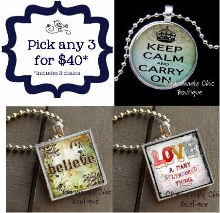 Special 3 Charms and 3 chains for 40 Dollars...and FREE SHIPPING....