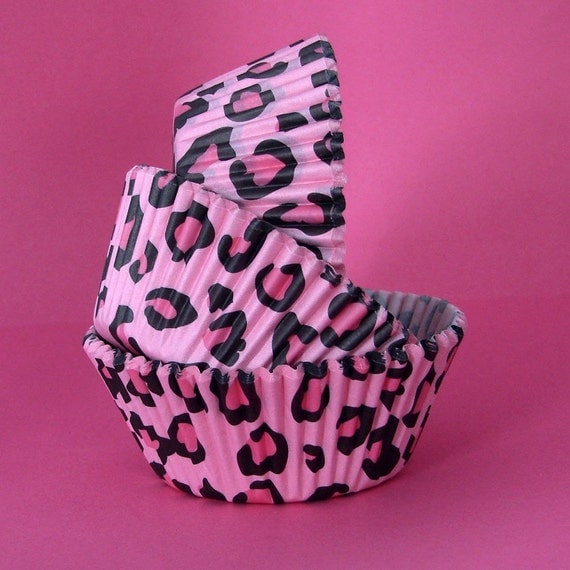 45 Pink Leopard Cupcake Liners Standard Size Baking Cups