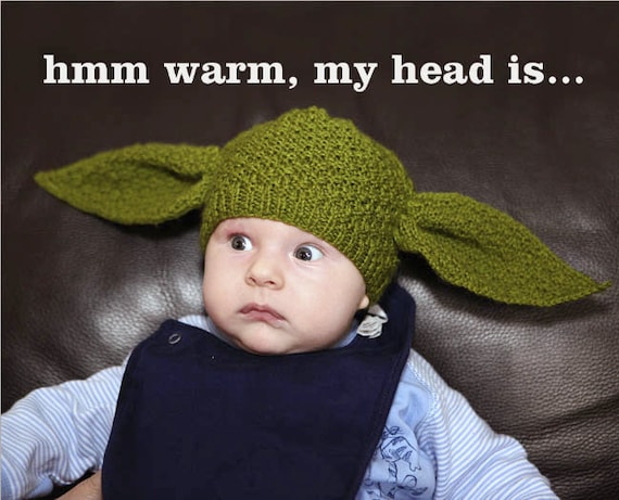PDF pattern only - Yoda Hat Knitting Pattern - child & adult sizing included