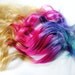 RESERVED Dip Dyed Tips - Human Hair Extensions - Boho Lauren Conrad Inspired / Tie Dyed Clip Ins // Blonde Pink Purple Blue / Ombre Rainbow