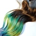 RESERVED Peacock - Human Hair Extensions - Dip Dyed Tips / Tie Dyed Clip Ins // Brown Blue Green Purple Pink / Rainbow Ombre