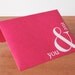 pink envelopes set of five: you & me ampersand