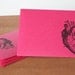 pink envelopes set of five: anatomical heart