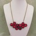 Very Red Antique Belt Buckle Necklace w Earrings