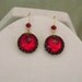 Very Red Antique Belt Buckle Necklace w Earrings