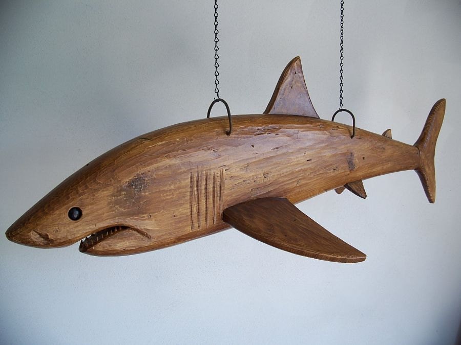 Hand Carved Great White Shark - StephanCountry