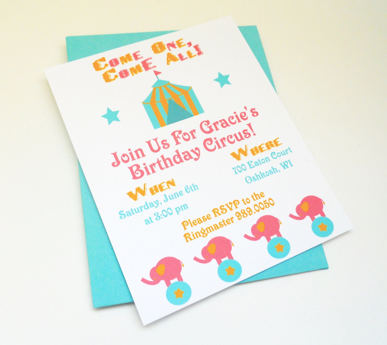 Circus Birthday Invitations