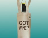 Canvas Wine Tote Bag-GOT WINE-Wine Bag-Gift Bag-Recycled Cotton Wine Bag-Wine Typogrpaphy