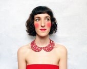 Peter pan collar liberty dark red