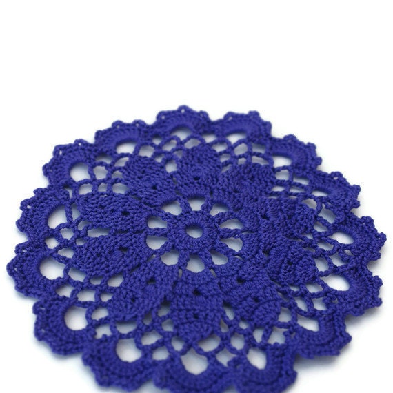 Purple Coasters Doilies Crochet Set of Four