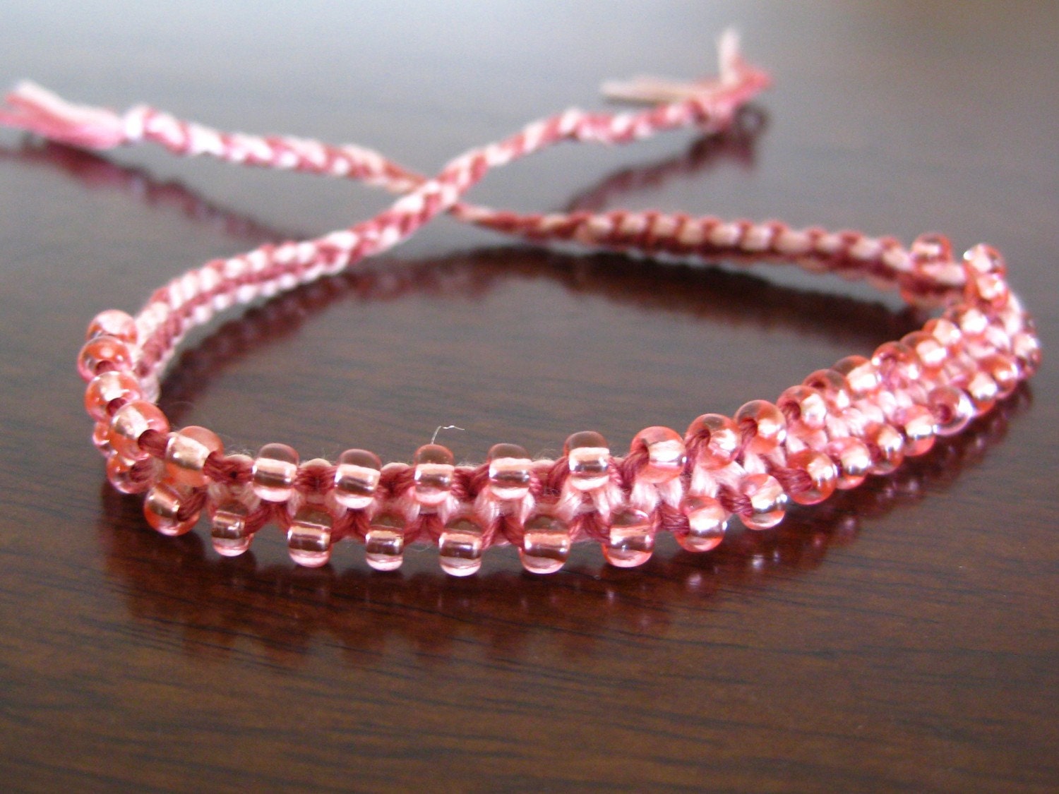 Think Pink Beaded Friendship Bracelet