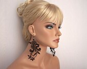 Wisteria lace earrings black short version