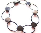Gunmetal Hammered Oval Bracelet Form for Crafting and Embellishing 7.25 inches