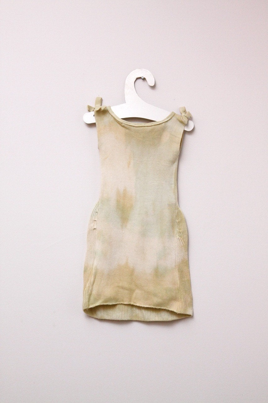Yellow Ochre Organic Cotton Baby Dress Natural Dyed 9 to 18 months