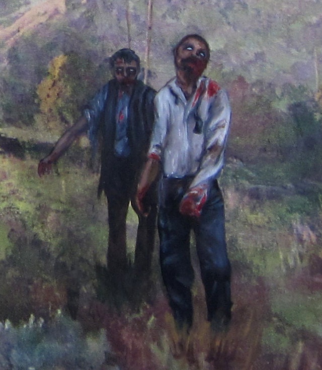 Zombies walking- 11 x 17 in. print (free shipping)