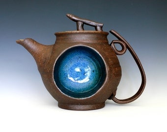 Blue Moon Teapot, Handmade Stoneware Teapot