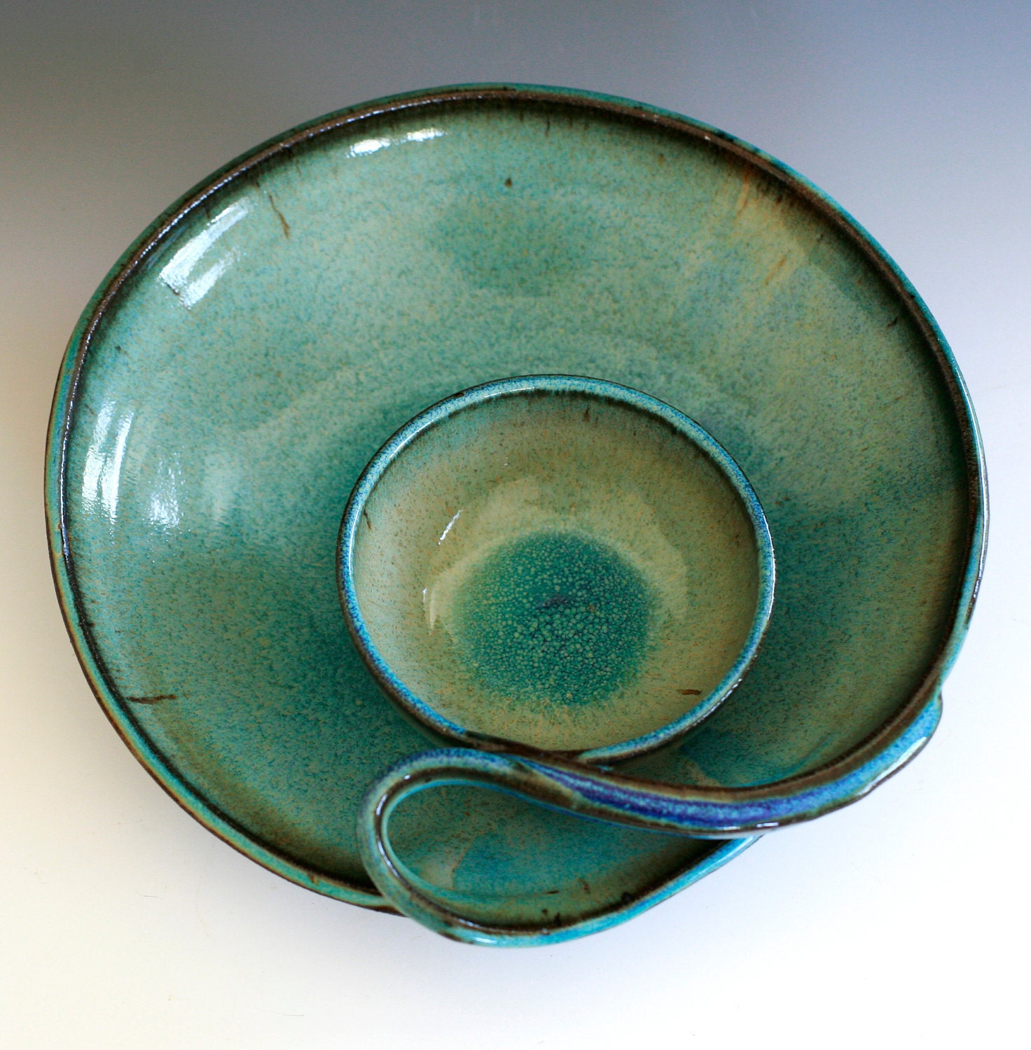 Chip and Dip, handmade ceramic dish, ceramics and pottery