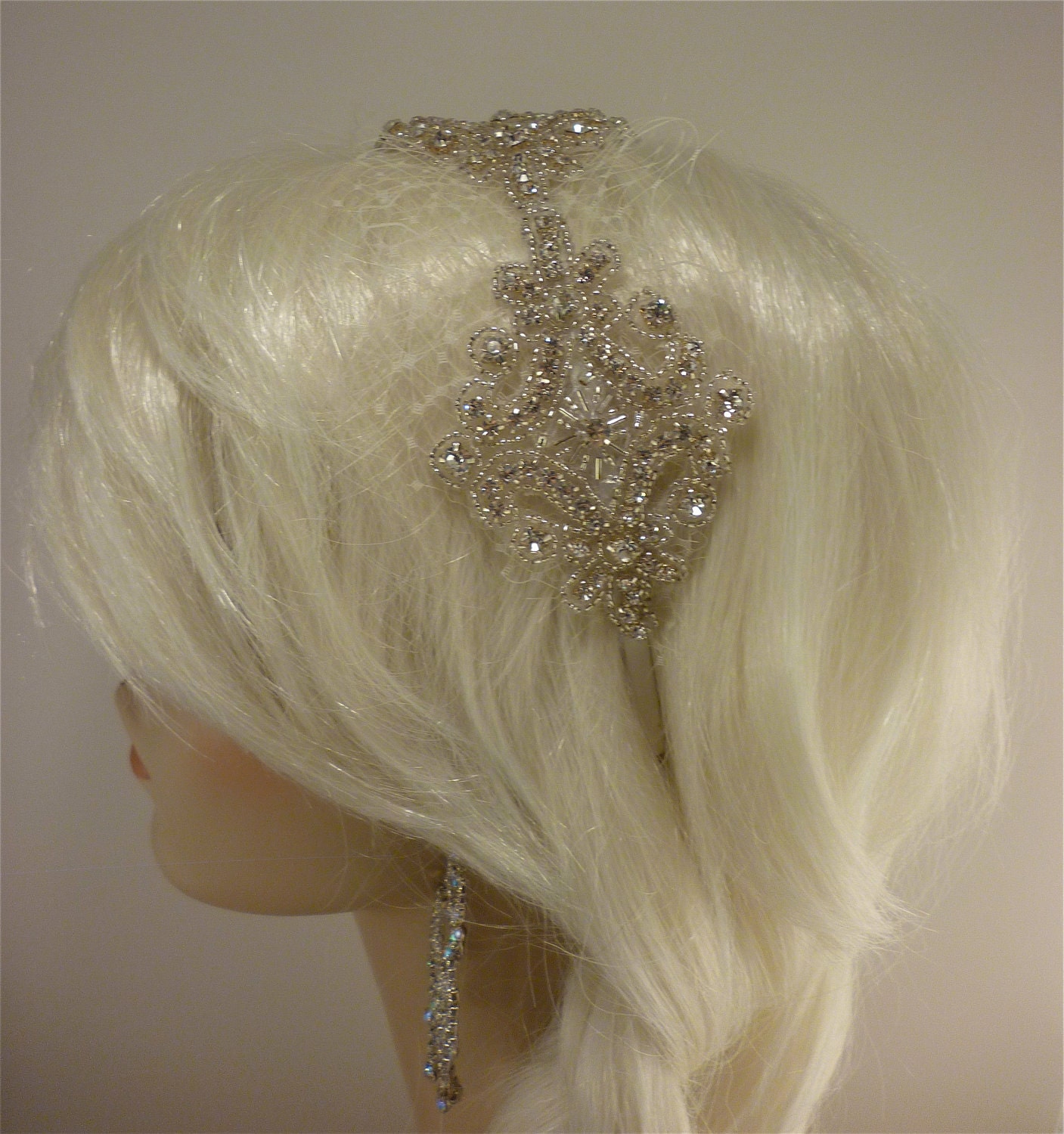Wedding Headband, Wedding Hair Accessory , Bridal Hair Accessory, Rhinestone Headband, Hollywood Royalty