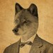 Wolf in a Suit Portrait 8x10 Art Print