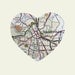Nashville Tennessee Art City Heart Map - Wood Block Art Print