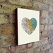 Chicago Art City Heart Map - Wood Block Art Print