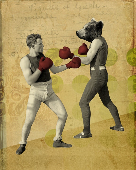 Chuck Battles the Bear- 8x10 Art Print