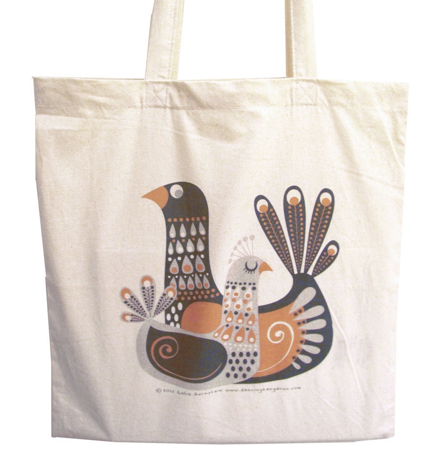 Birds cotton tote bag by Galia Bernstein - Free shipping