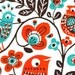 Birds in a Tree - handprinted silk screen