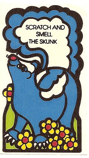 Vintage 80's Mello Smellos SKUNK Scratch and Sniff Sticker