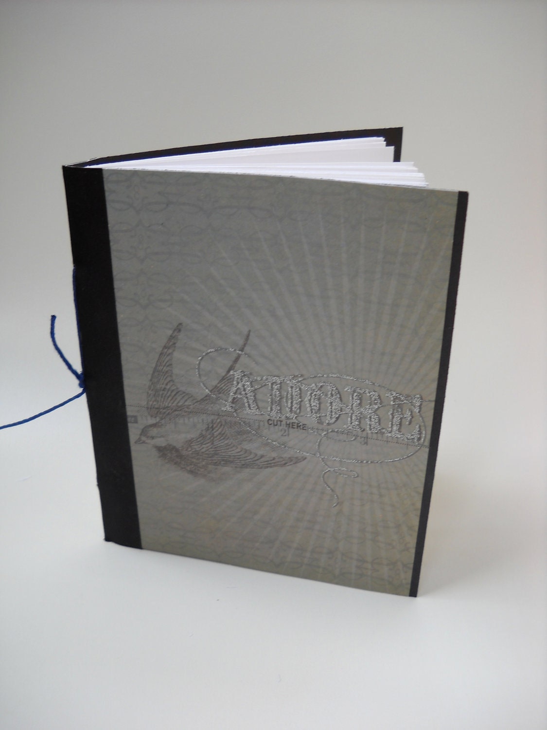 Hand Bound Journal, Grey Swallow - Second