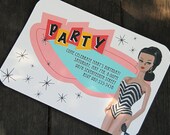 Personalized Barbie Birthday Party Invitations (Brunette) - Set of 12