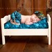 Ruffled Peacock diaper cover- bloomer matching elastic headband feather fascinator rosette and swarovsky crystals