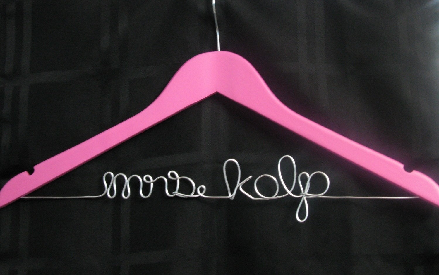 Personalized Wedding Hanger,  Hot Pink or Custom Colors for Brides- Suspended Moments