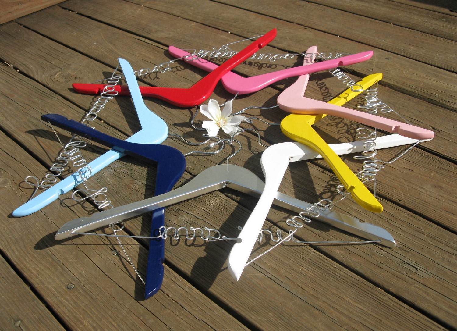 Custom Bridal Hanger Personalized & Painted in Wedding Colors - Suspended Moments