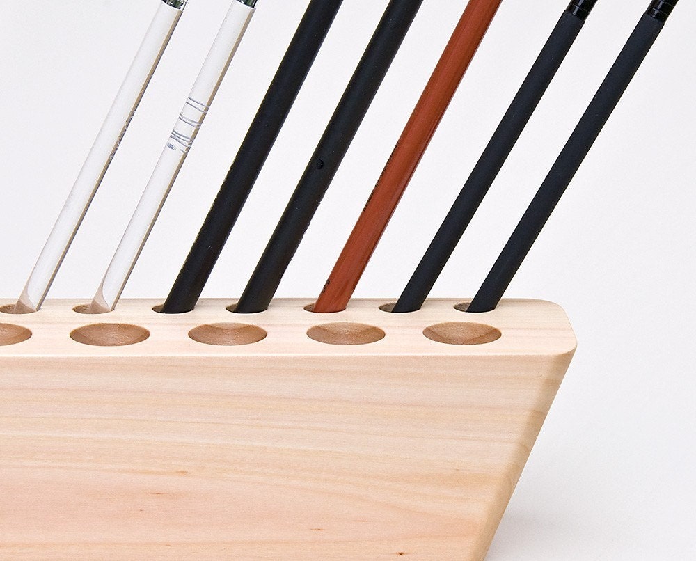 Cosmetic Makeup Organizer Wood Countertop Organizer Brush Holder SCARLETT