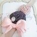 Pastel  Colored Flowers with Elastic Hadband and Rhinestone
