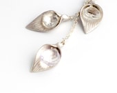 Crystal Quartz and Leaf Charm Necklace in Sterling Silver