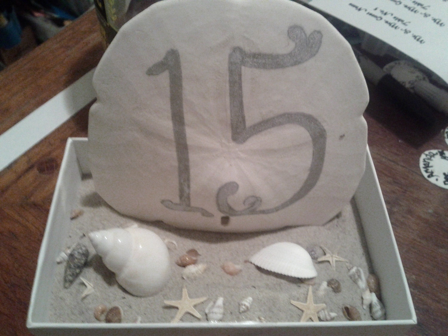 Handpainted Beach Wedding Decorations Large Sand Dollar for Beach Weddings Table Numbers Custom Personalized