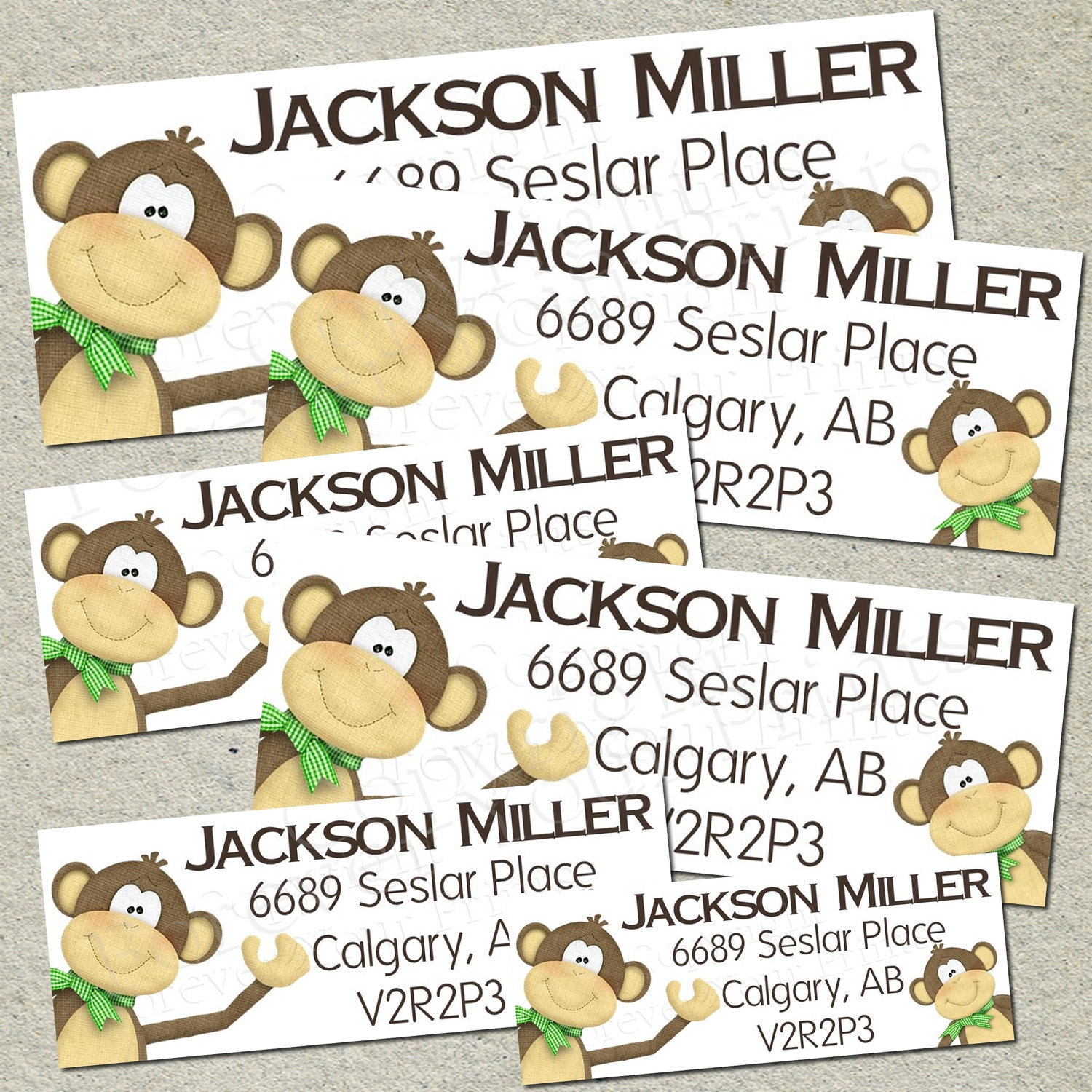 Monkey Theme Return Address Label - Monkey Birthday Party - Print Unlimited Copies Il_570xn