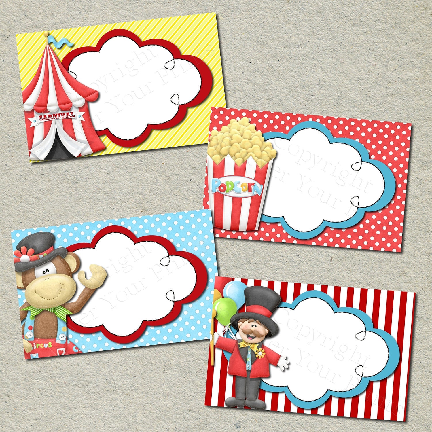 Carnival Buffet Table Labels - INSTANT DOWNLOAD Il_570xn