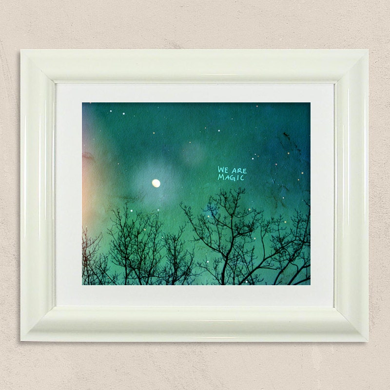 We Are Magic 16x20 / Landscape Nature Photo, LARGE Custom Wedding Poster, Valentines, Anniversary, Romantic Decor, Fantasy, Night Sky, Stars