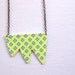 Geometric Statement Bib Jewelry Necklace - One Dog Night Collection - One of a Kind OOAK Tribal Art Pendant Gunmetal Chain
