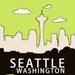 Urban Chic Loft Home Decor Wall Art Travel Poster - Seattle Version 2.0 - 8x10 City Skyline Poster Travel Art