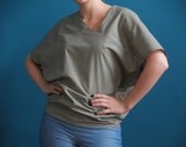 50% DISCOUNT - asymmetrical oversized shirt with small geometric print