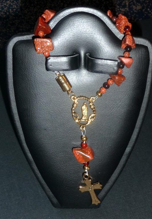 Goldstone Rosary Bracelet