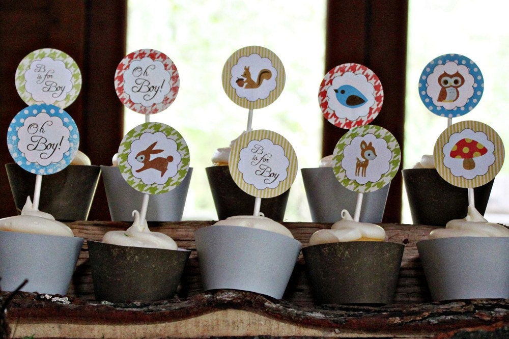 Cupcake Toppers/Tags - Woodland Animals - DIY Printable