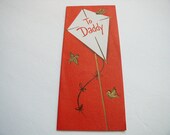 Vintage Fathers Day Greeting Card-Daddy birds red kite dad father