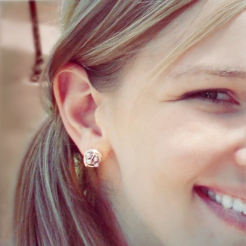 Cream / Silver Star Dust - Mix It Up Series- Swarovski Glass Pearl and Stardust bead Wire Wrapped Stud Earrings