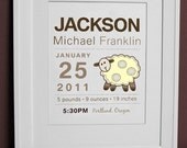 8 x 10 - Custom Birth Announcement Print - Sheep Wall art Il_170x135